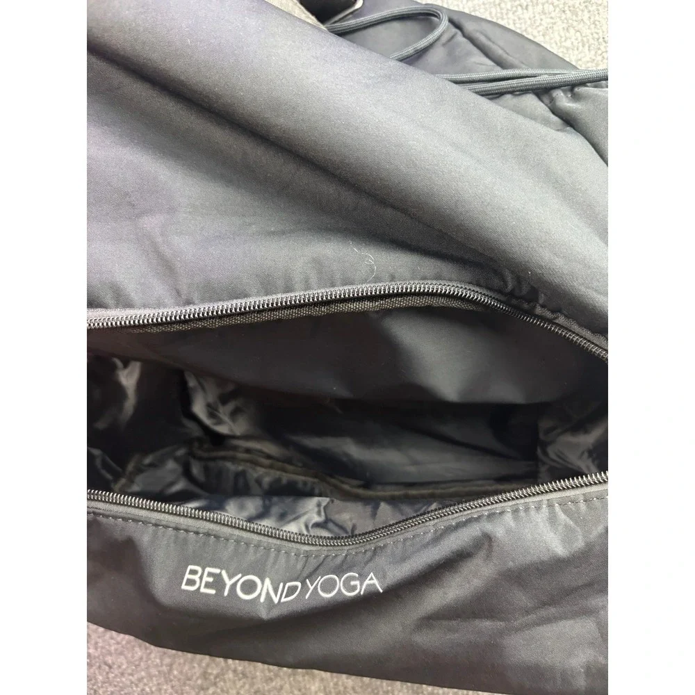 Beyond Convertible Yoga Backpack Tote Women OS Black Nylon Drawstring Gym Bag